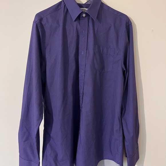 Nick Graham Other - Men's Nick Graham Long-Sleeve Purple Dress Shirt with Chest Pocket (modern fit)